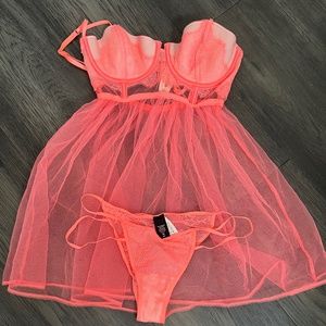 NWT Victorias Secret 2 piece babydoll lingerie set